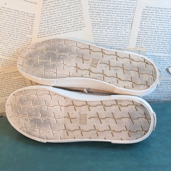 Frye Gia Canvas Low Lace Up Off White Jute Neutral Boho Size 6.5 - Picture 5 of 8